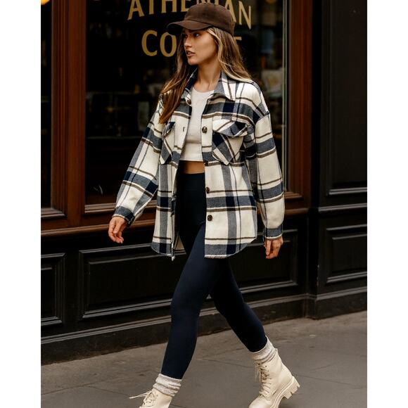Plaid Shacket by Love Tree Sz. Large Ranch Chore Equestrian Western Cozy Thick - Picture 1 of 15